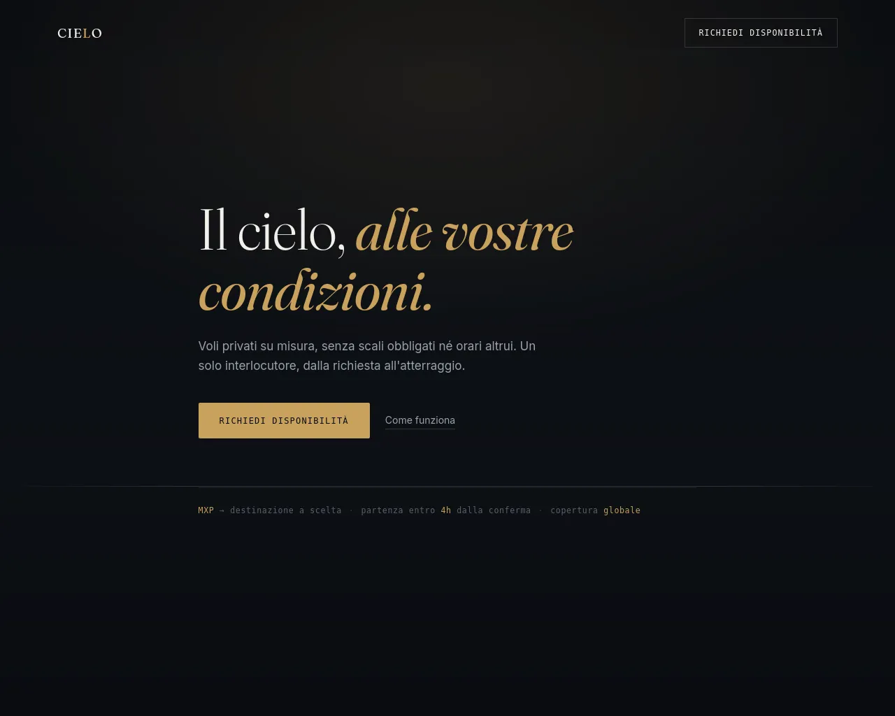Screenshot of cieloprivatejet.com