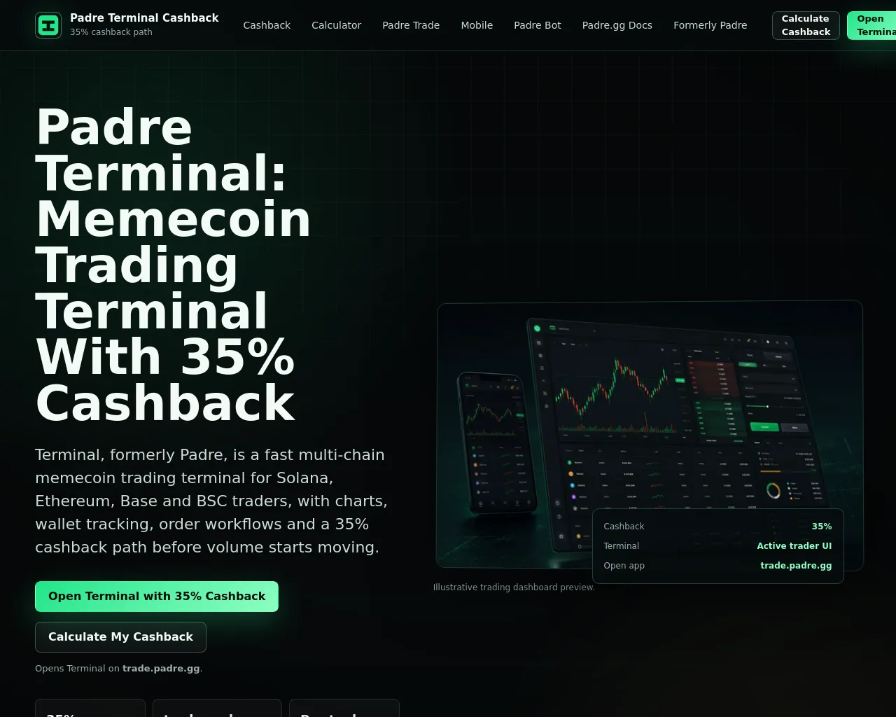 Screenshot of padre-terminal.xyz