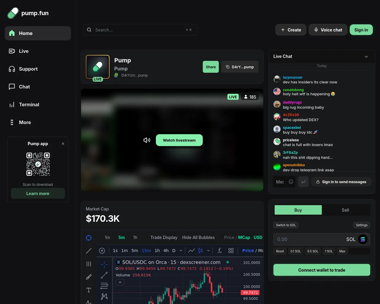 Screenshot of livespump.fun