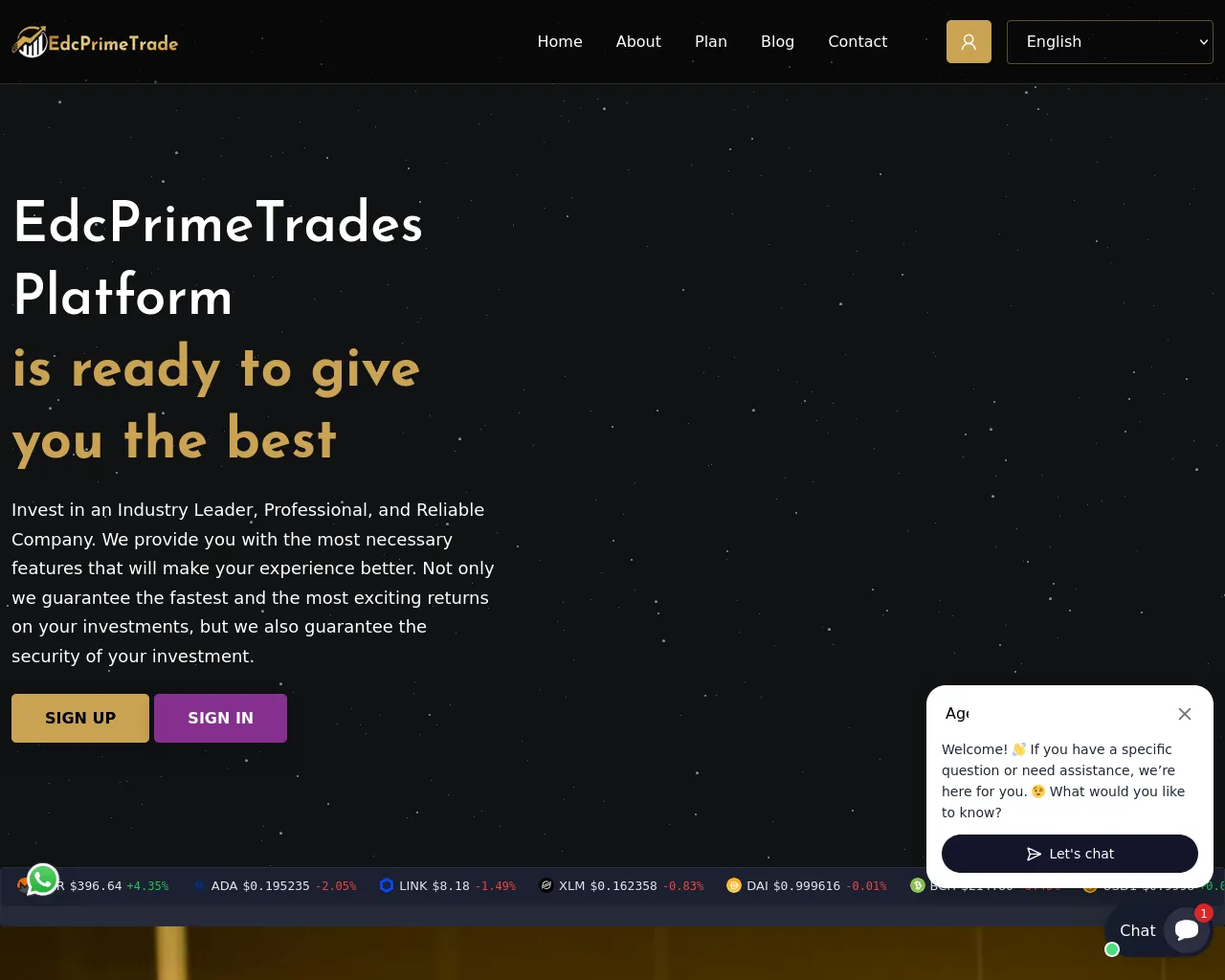 Screenshot of edcprimetrades.com