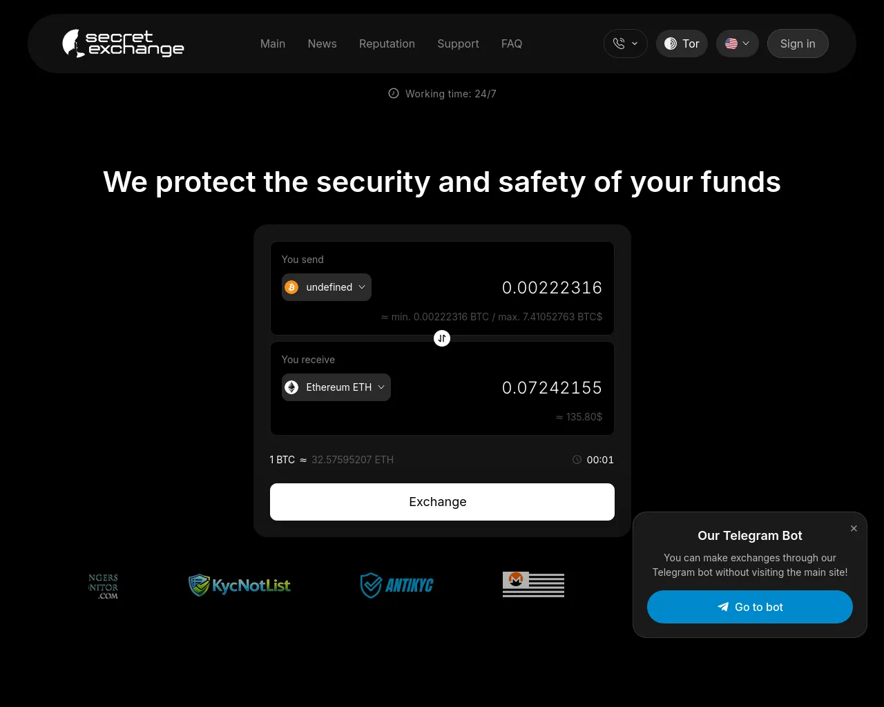 Screenshot of secrex.cc