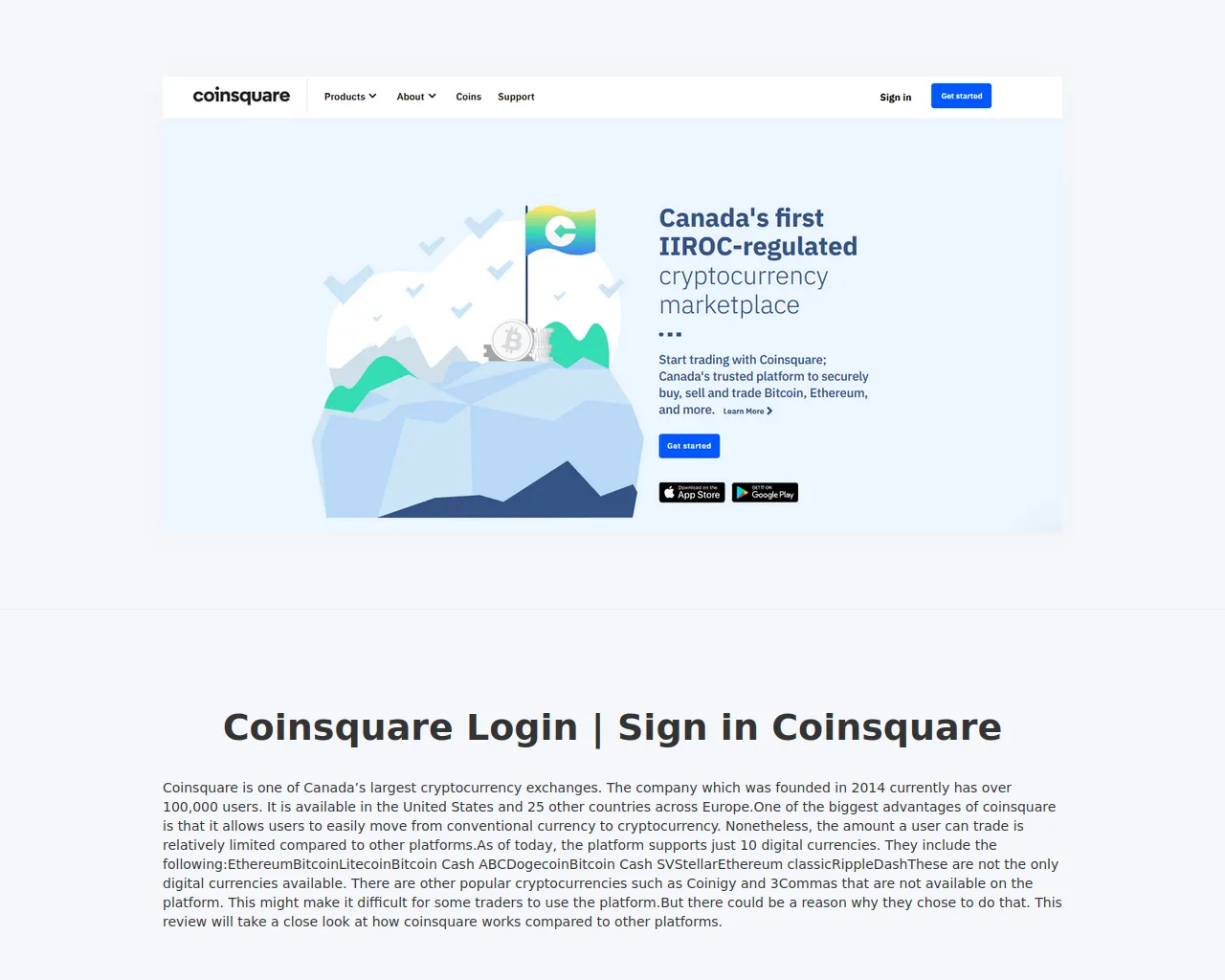 Screenshot of coinsquarelogi.webflow.io
