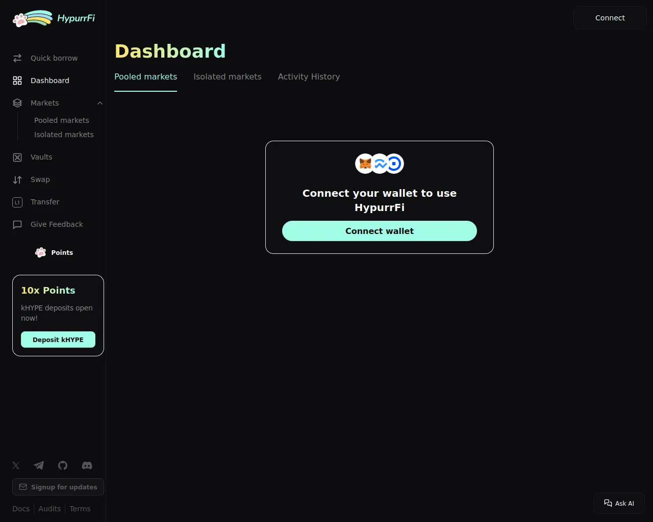 Screenshot of dashbaord-hypurrfi.net