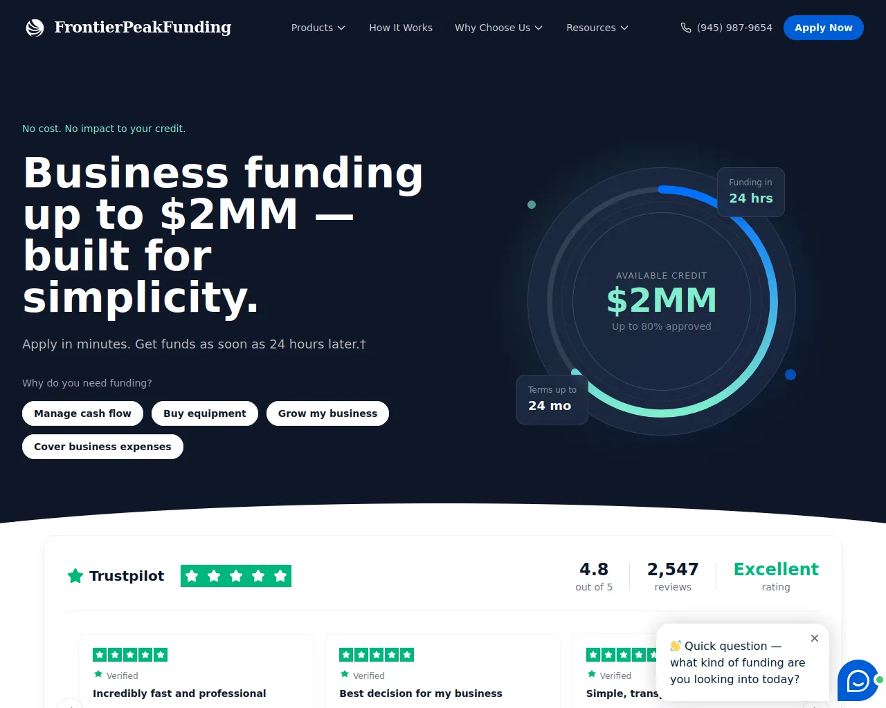 Screenshot of frontierpeakfunding.com
