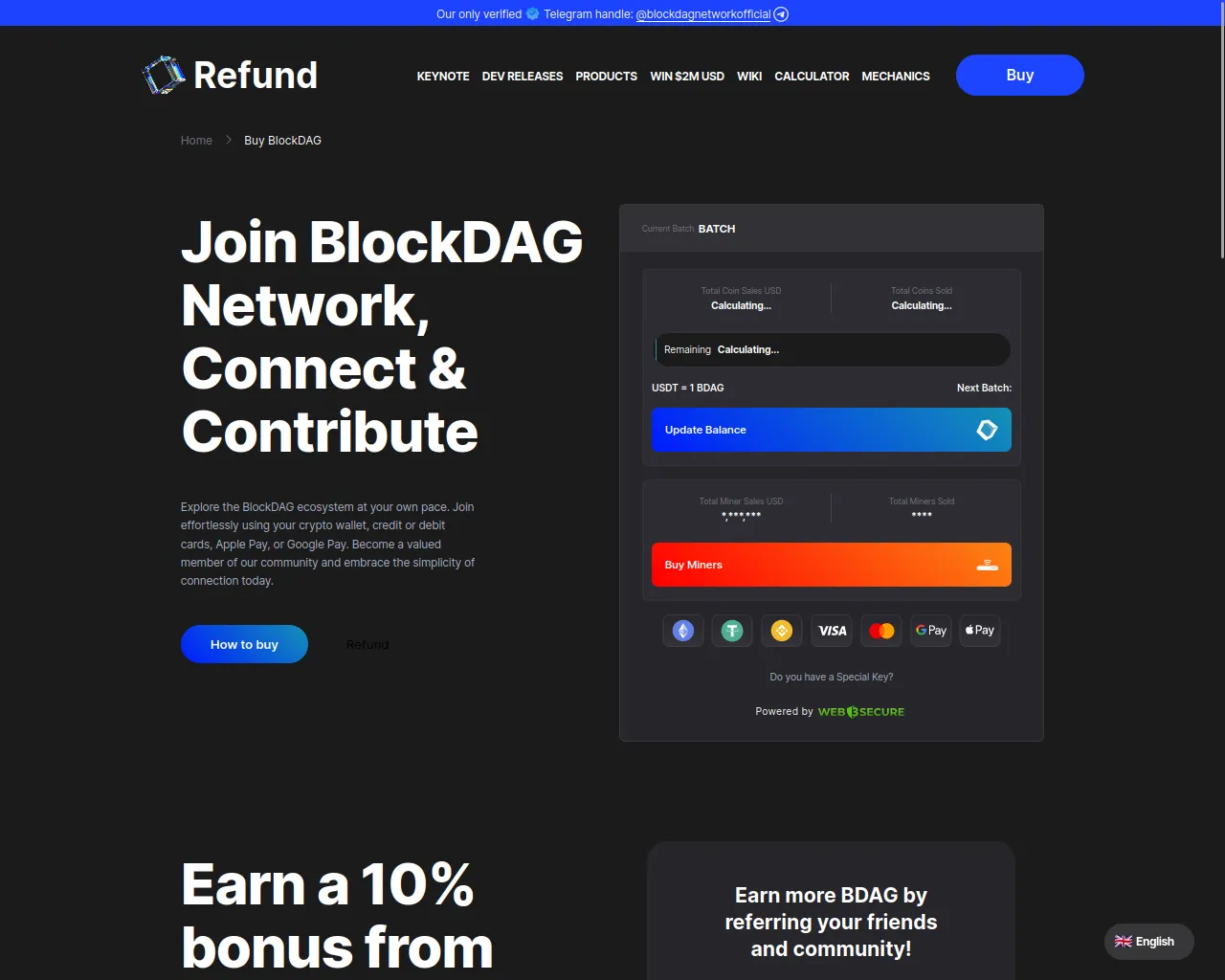 Screenshot of blockdag1-network.pages.dev