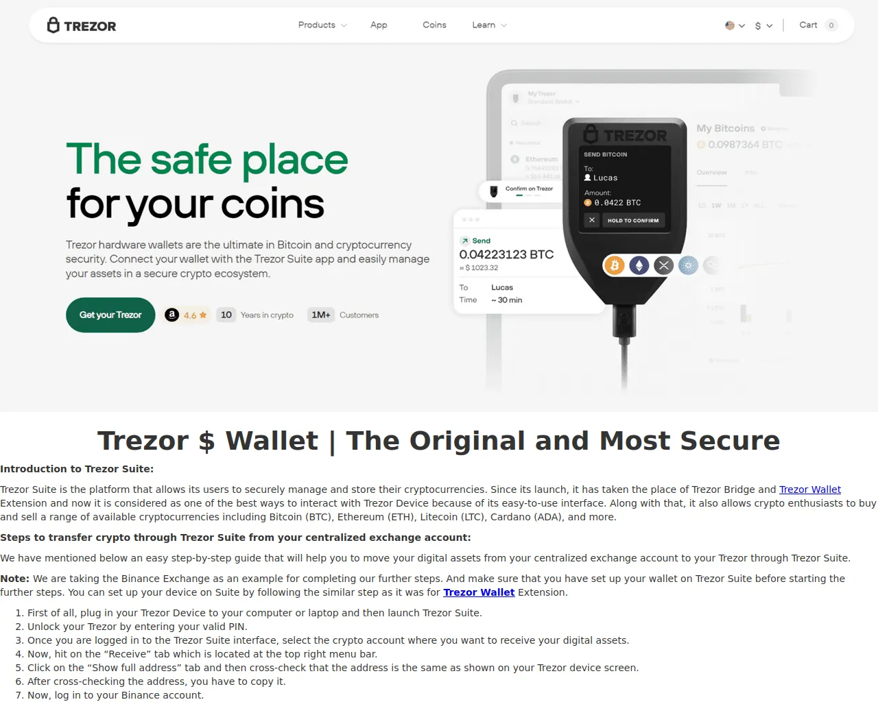 Screenshot of trezorawalilt.webflow.io