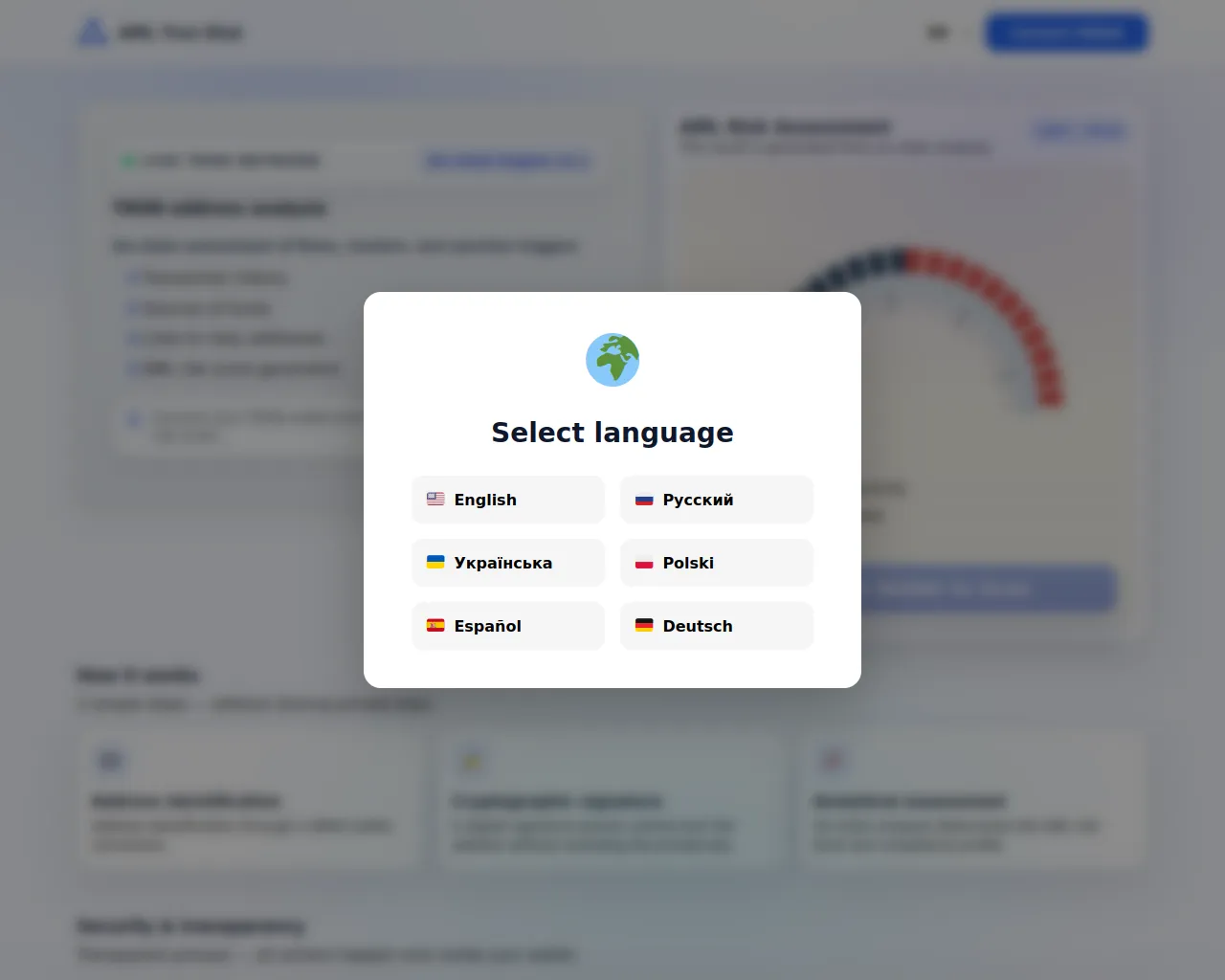 Screenshot of amltronrisk.com