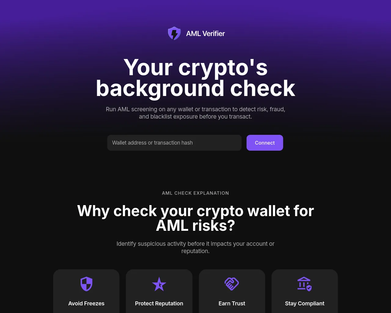Screenshot of amlverifier.group