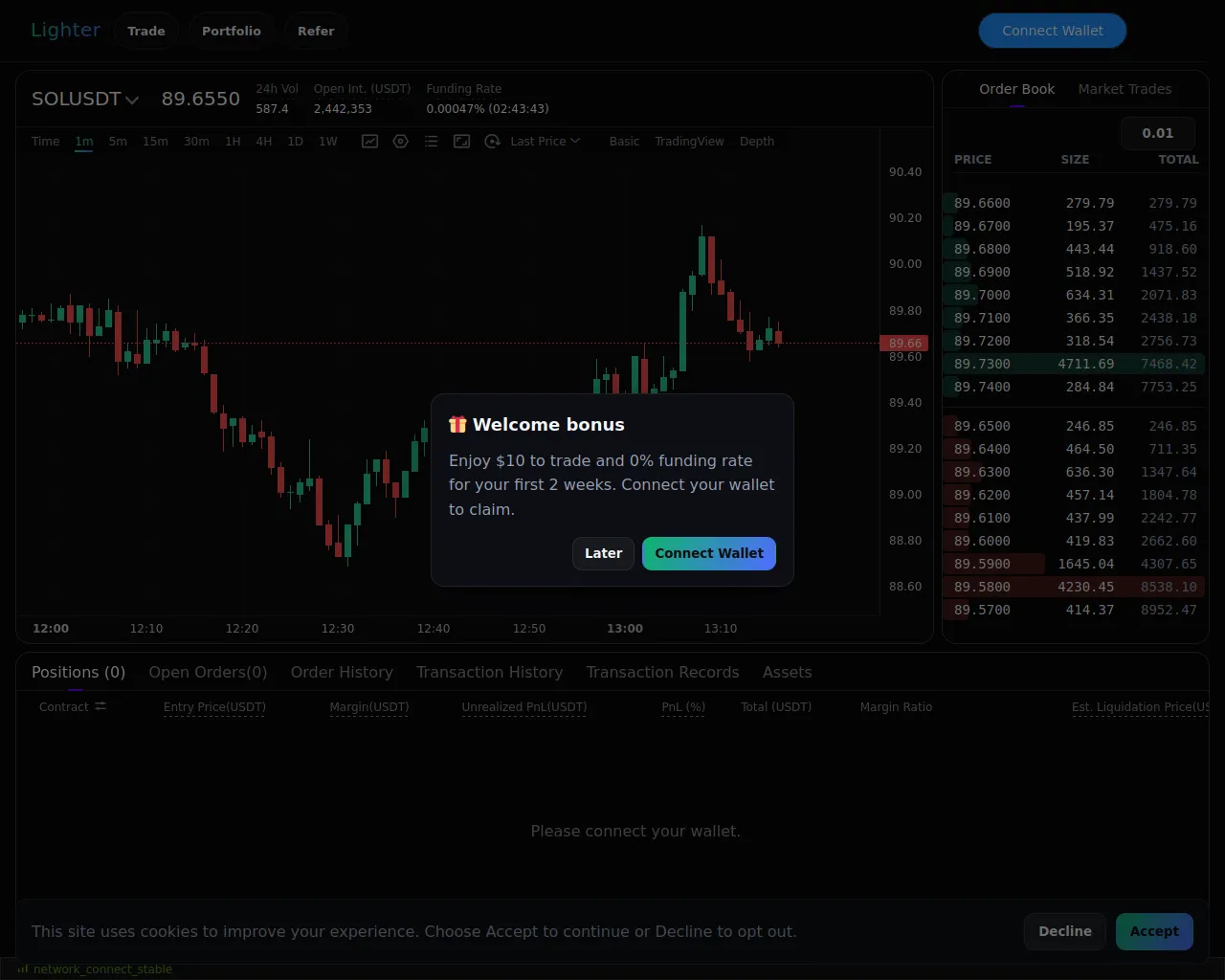 Screenshot of lighter.cash