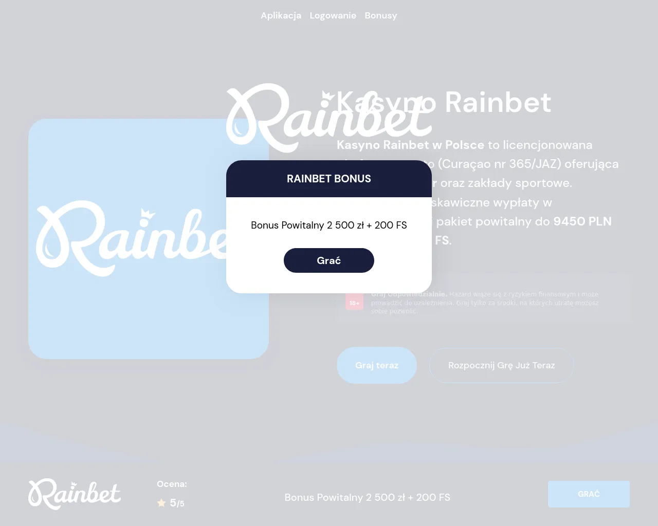 Screenshot of rainbet-casino.pl