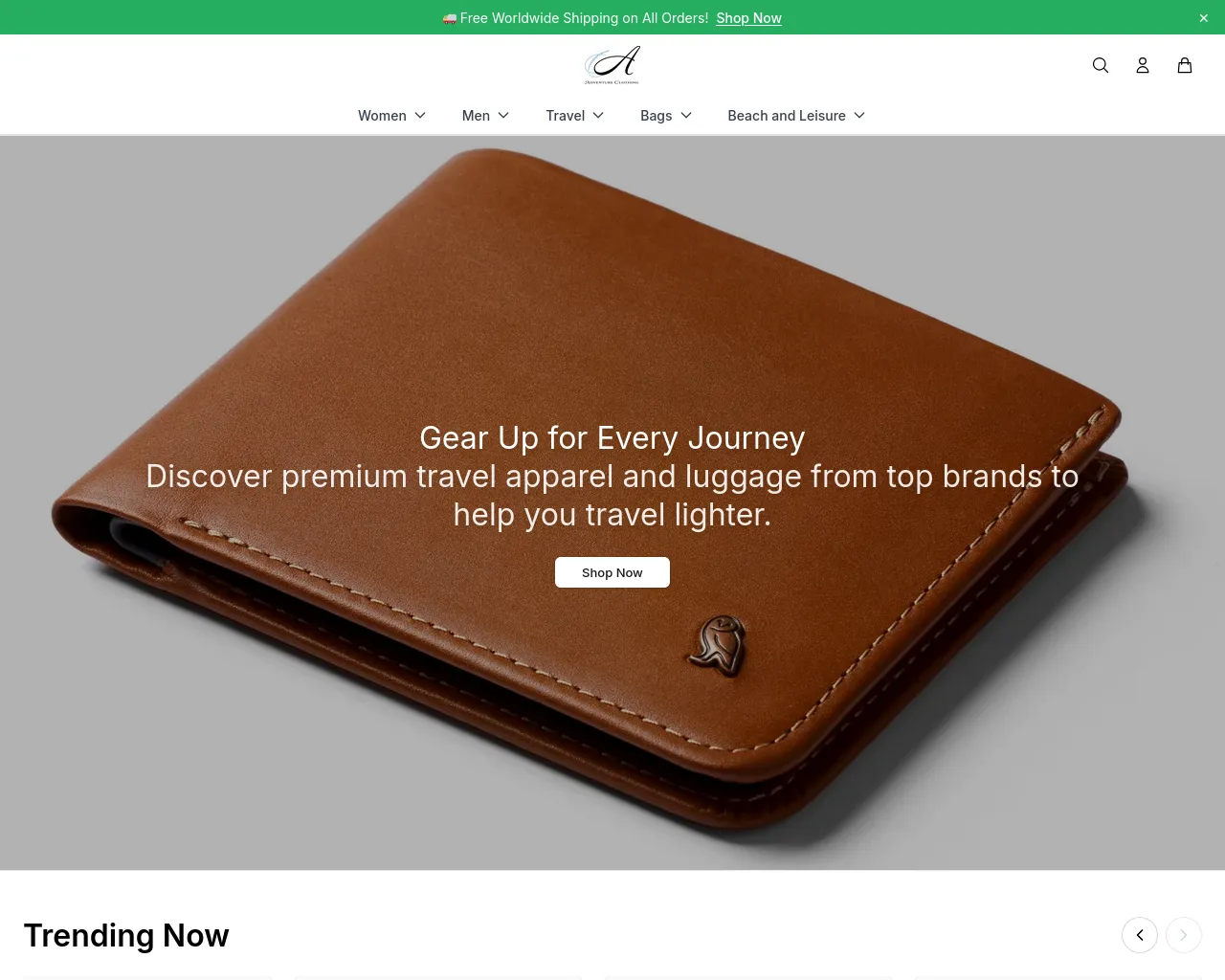 Screenshot of adventureclothingstore.shop