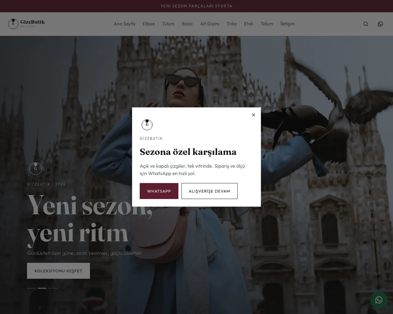 Screenshot of gizzbutik.com