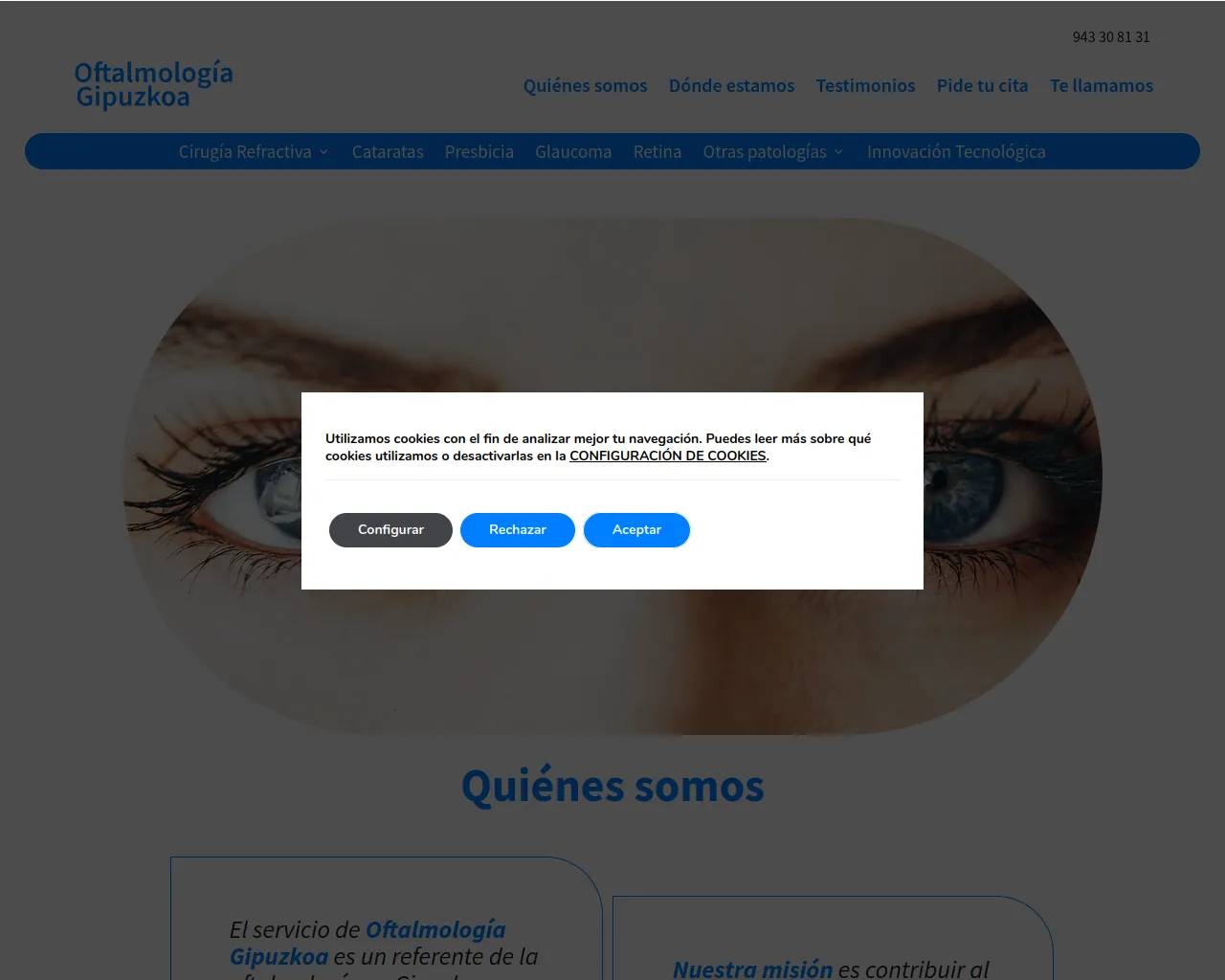 Screenshot of oftalmologiagipuzkoa.com