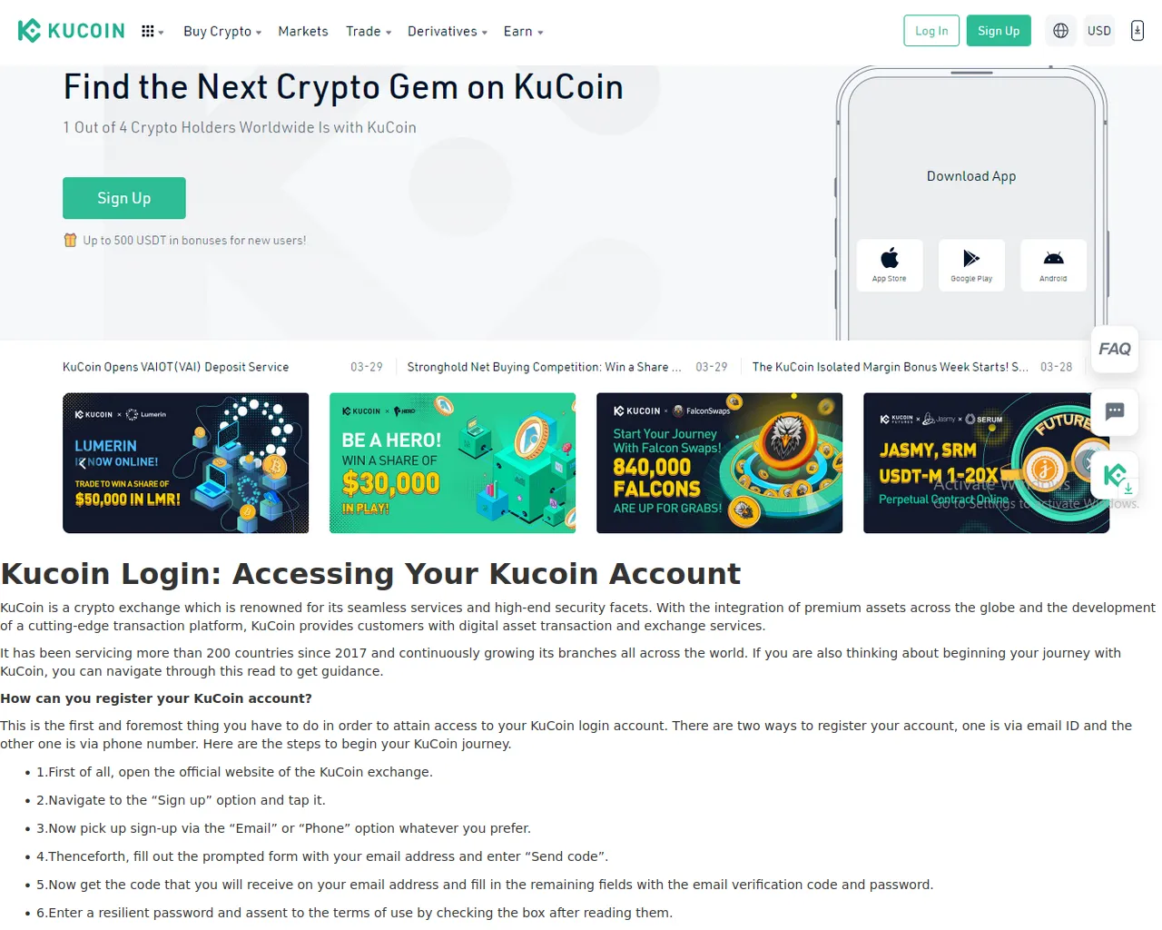 Screenshot of kucoinzloguin.webflow.io