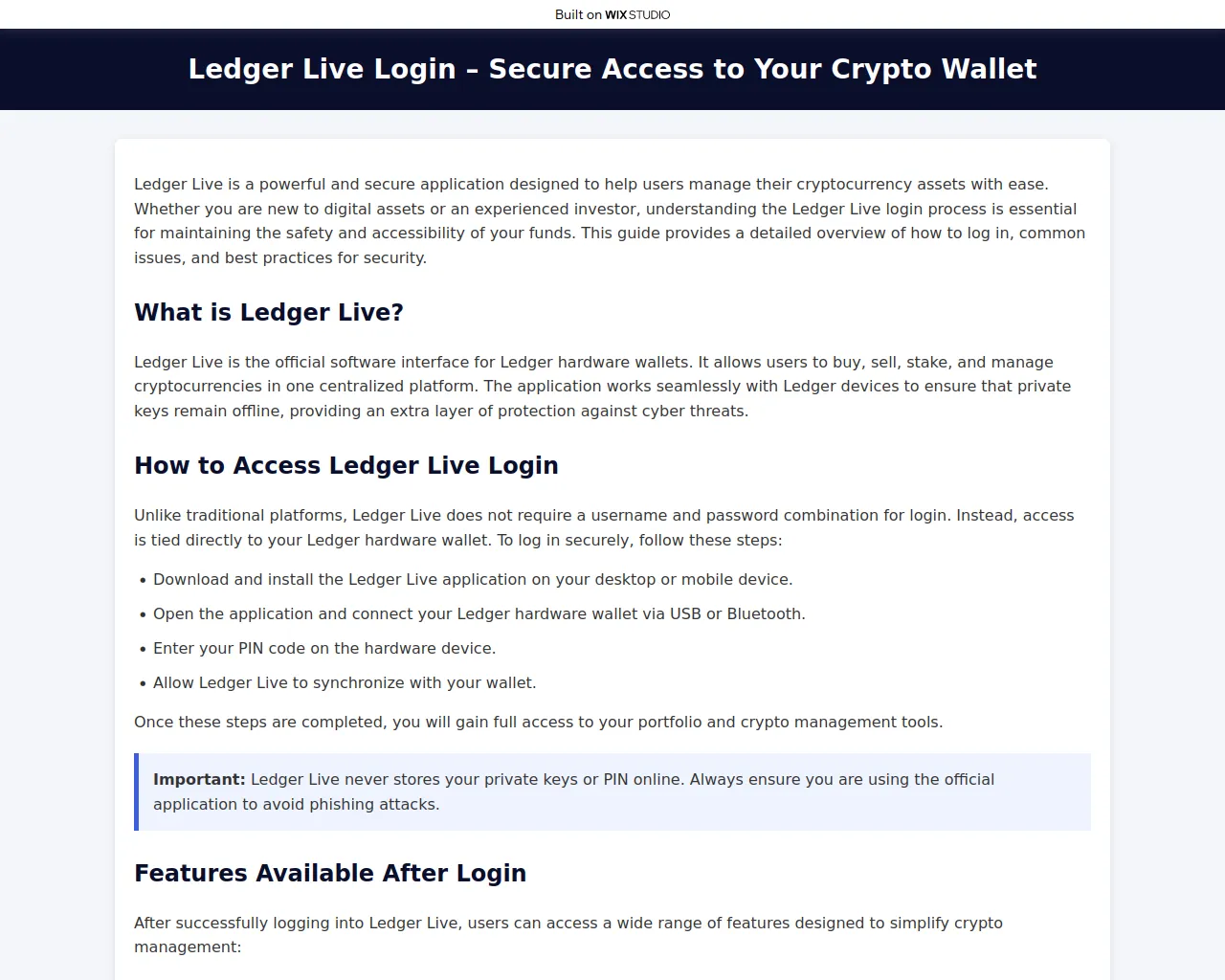 Screenshot of us-ledgr.wixstudio.com