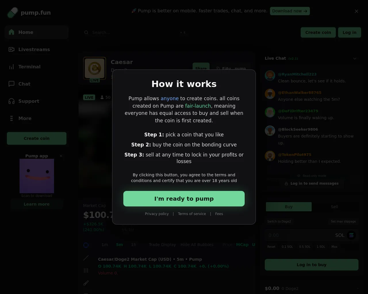 Screenshot of live-pumpfun.best