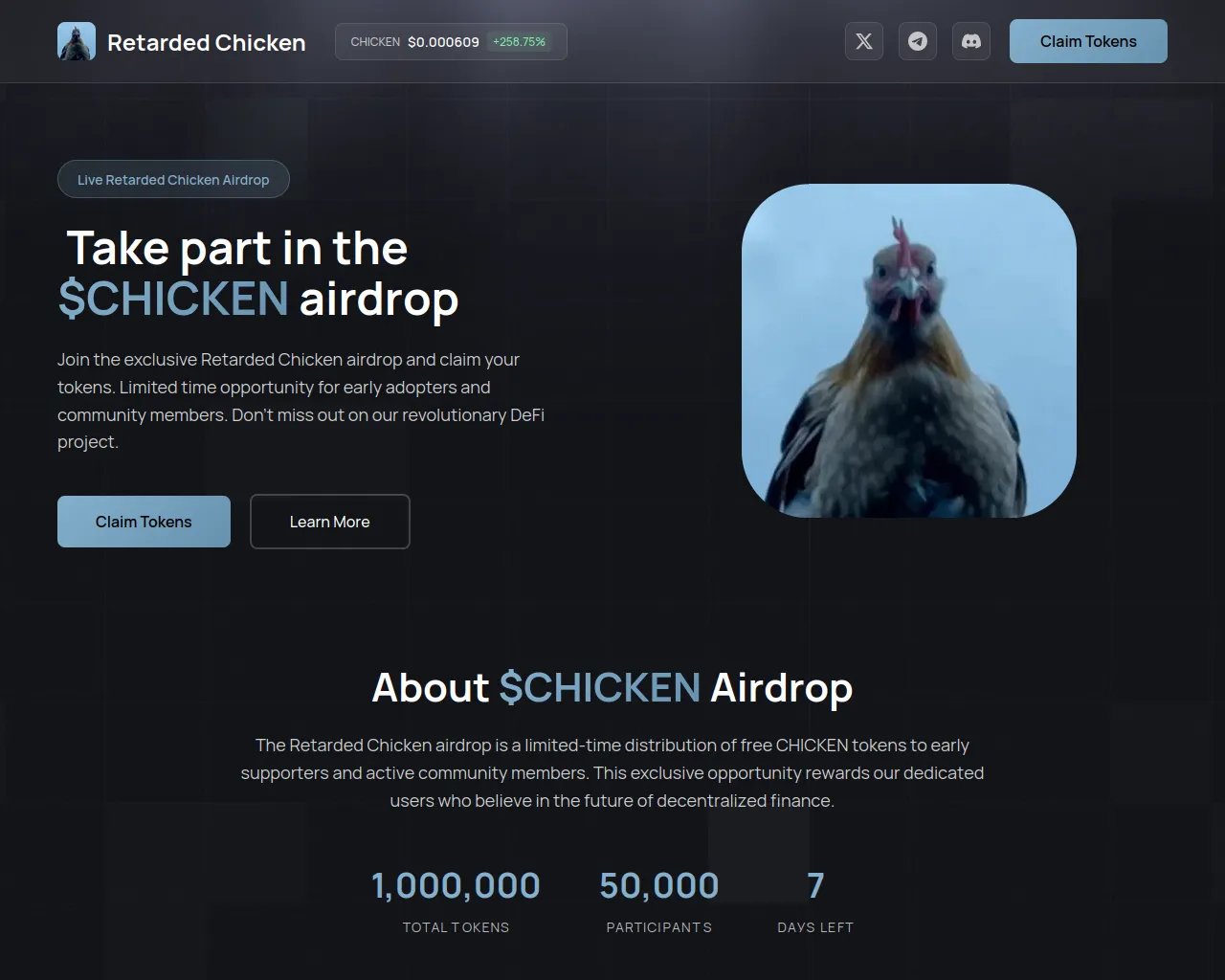Screenshot of chicken-event.fun