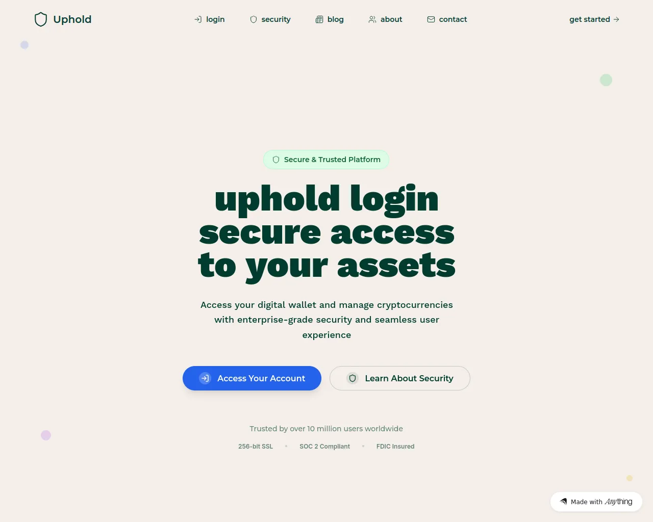 Screenshot of uphold-login-website.created.app