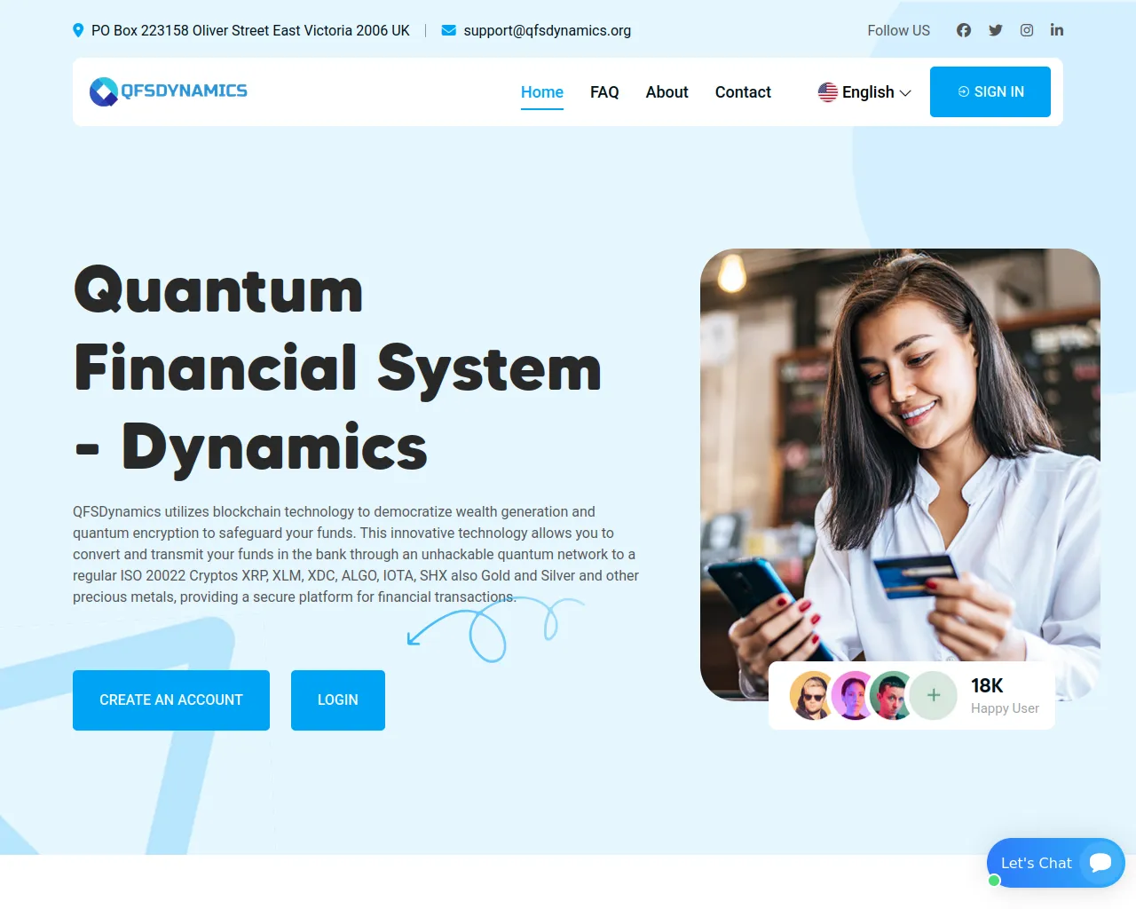 Screenshot of qfsdynamics.org