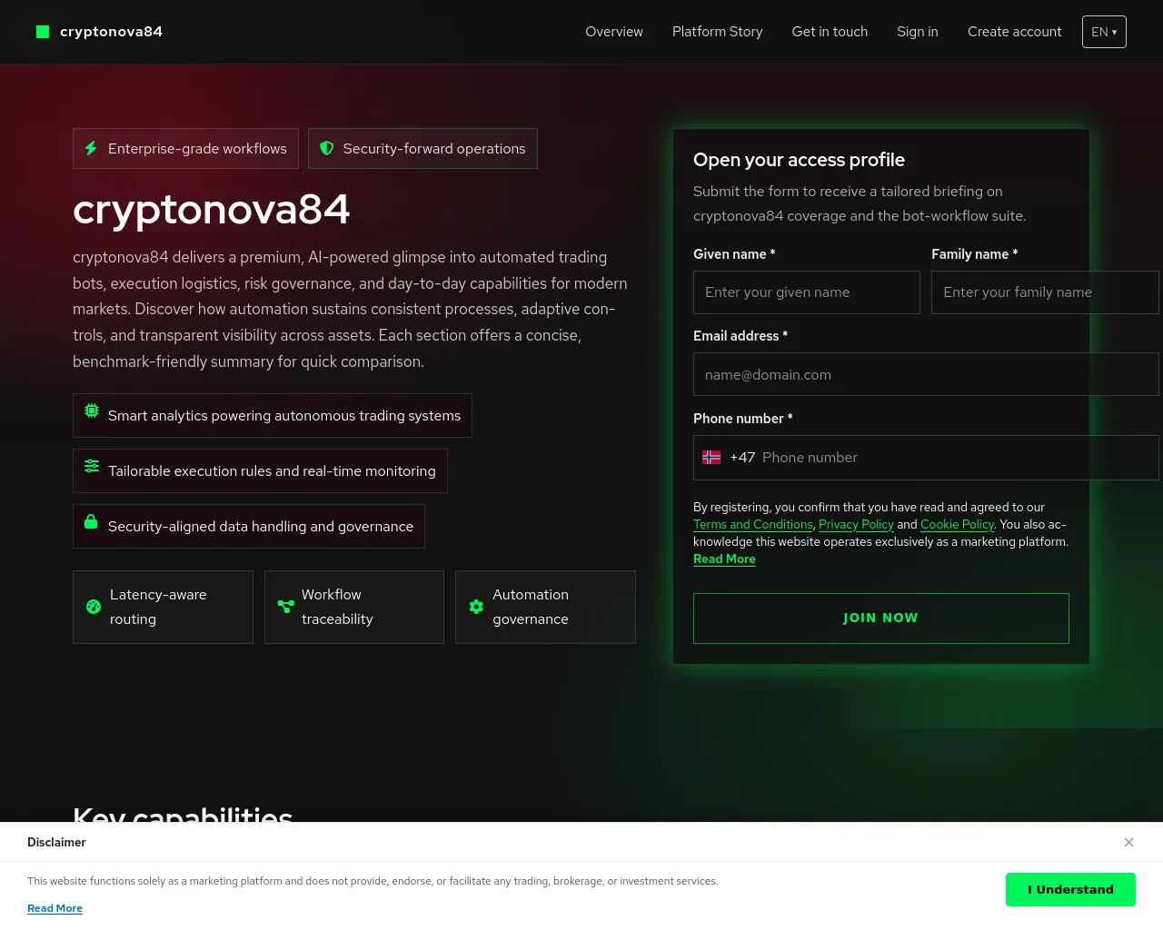 Screenshot of cryptonova84system.com