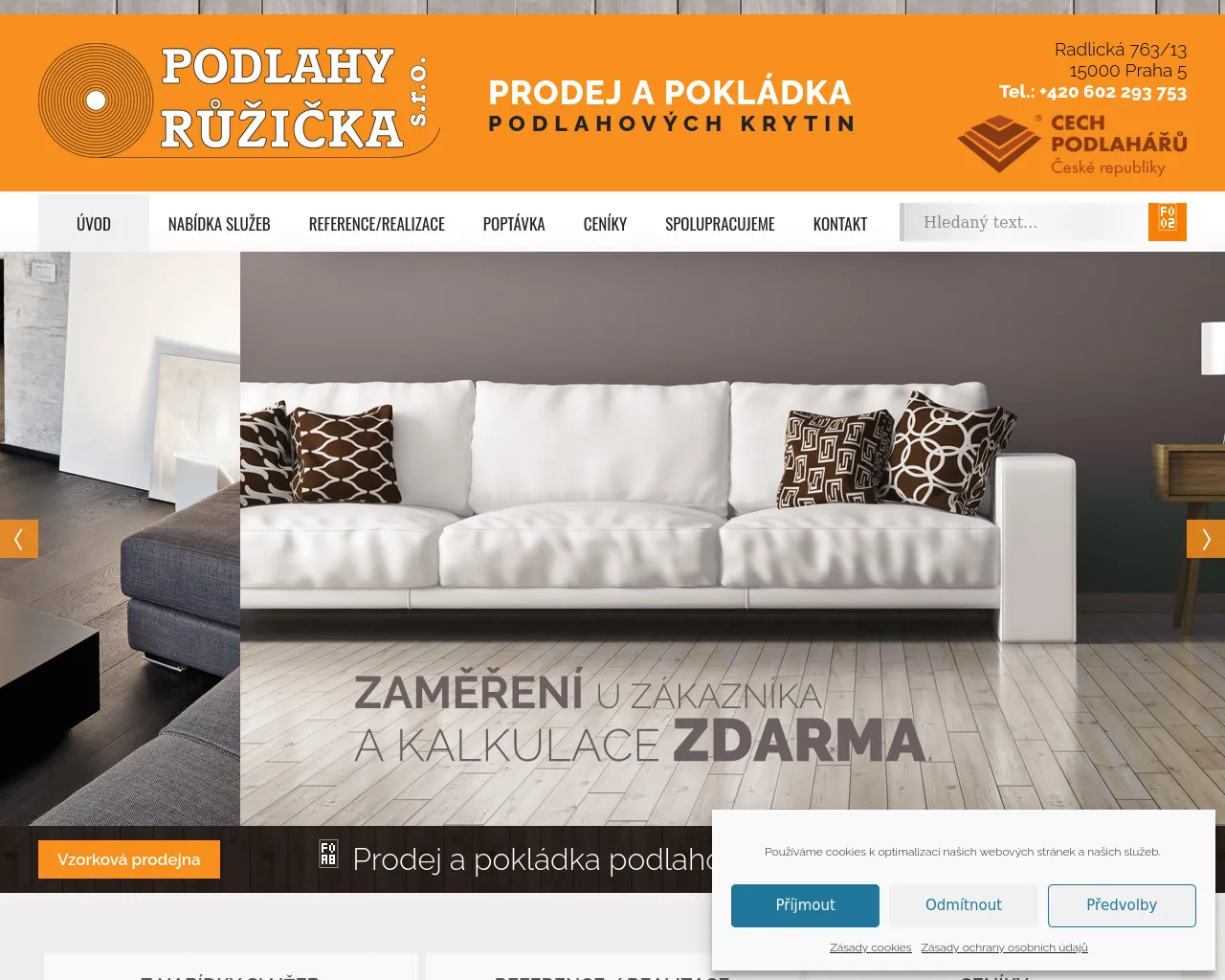 Screenshot of podlahyruzicka.live