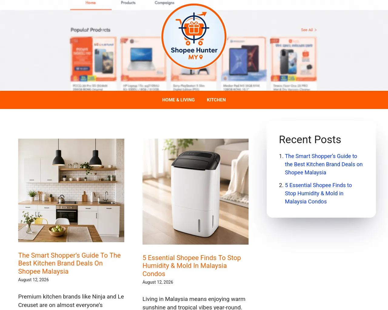Screenshot of shopeehunter.com