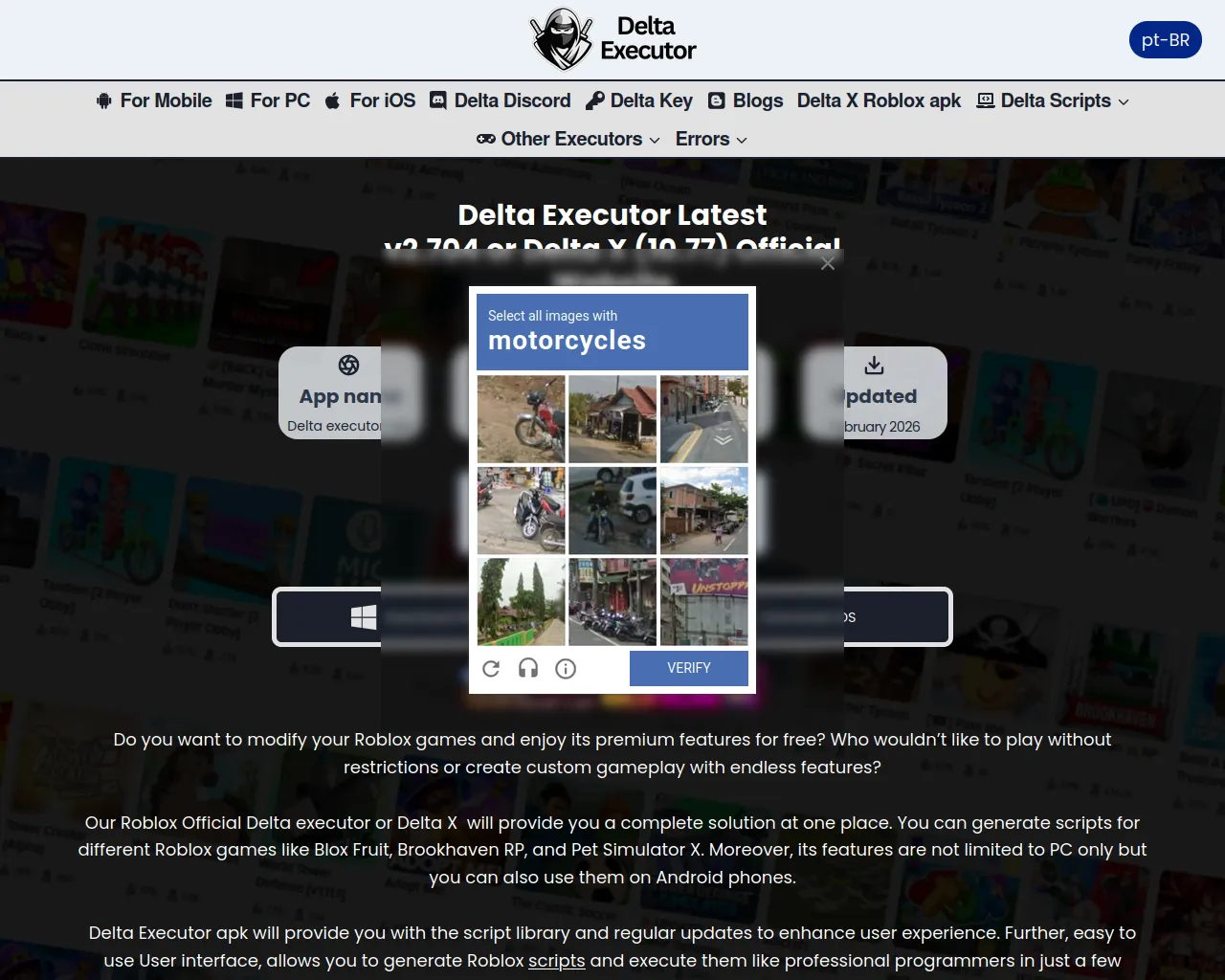 Screenshot of deltaexcutor.com