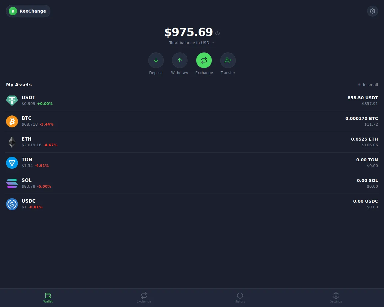 Screenshot of walletrex.net