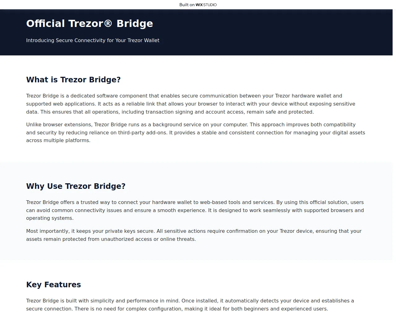 Screenshot of tre-bridge.wixstudio.com