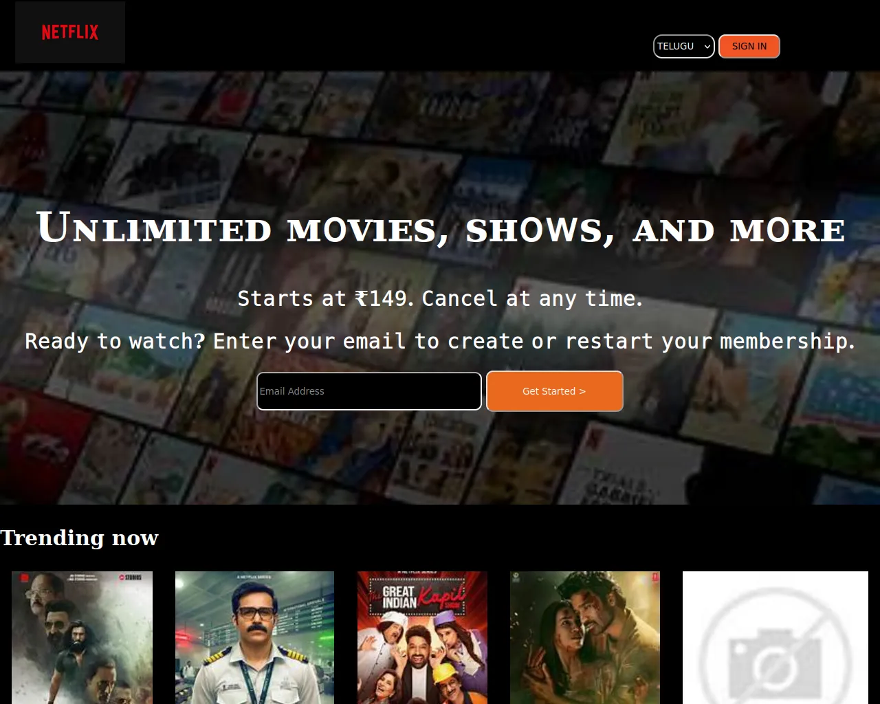 Screenshot of netflix-clone-phi-blush-77.vercel.app