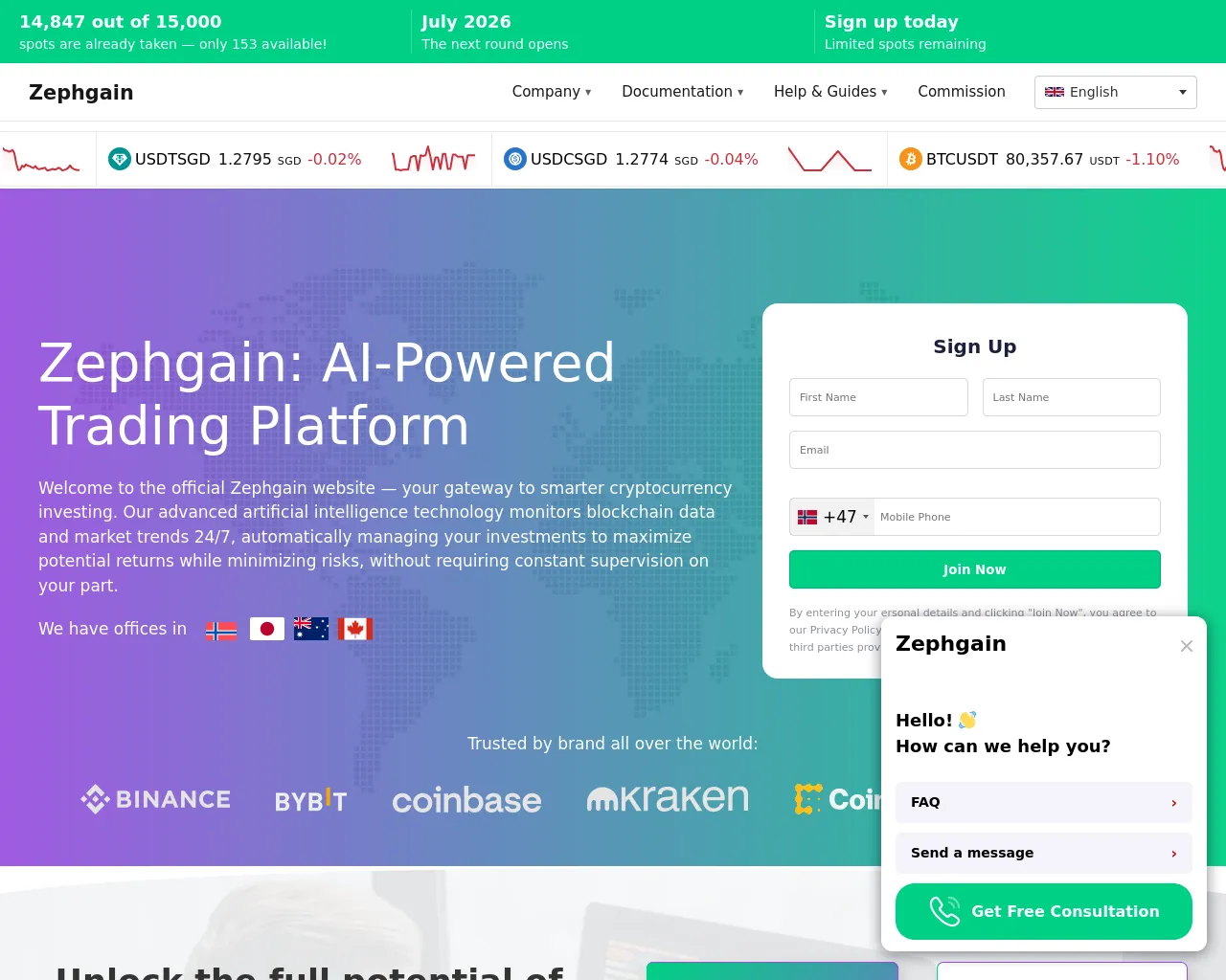 Screenshot of zephgain.org