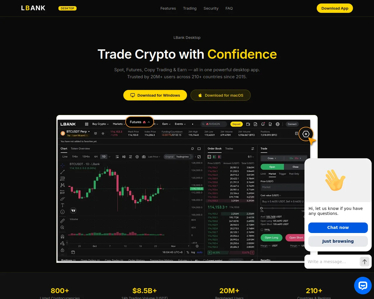 Screenshot of lbankdesktop.com