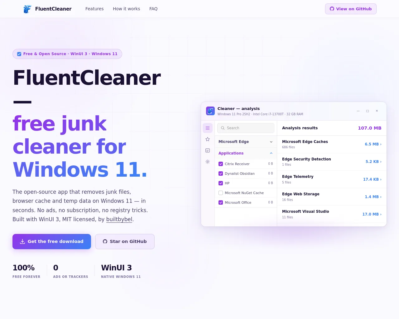 Screenshot of fluentcleaner.org