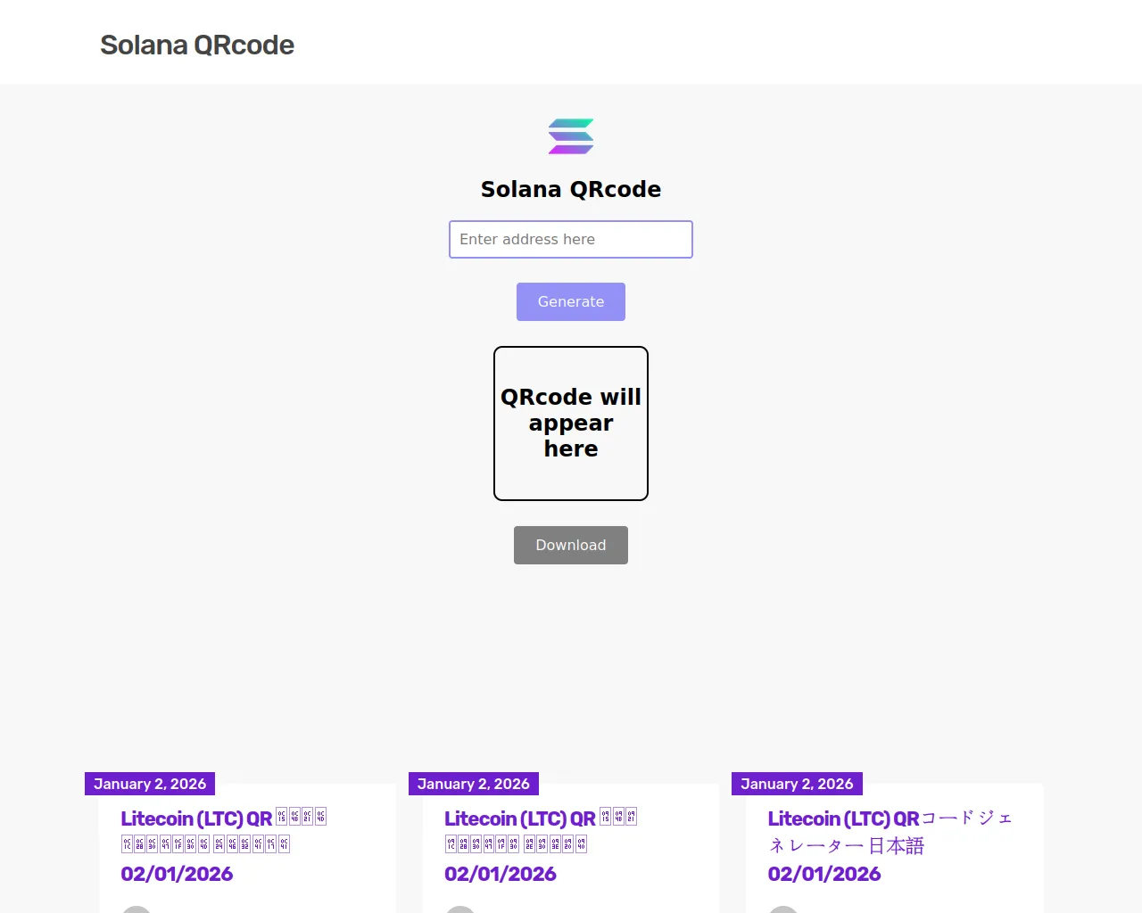 Screenshot of solanaqrcode.hk