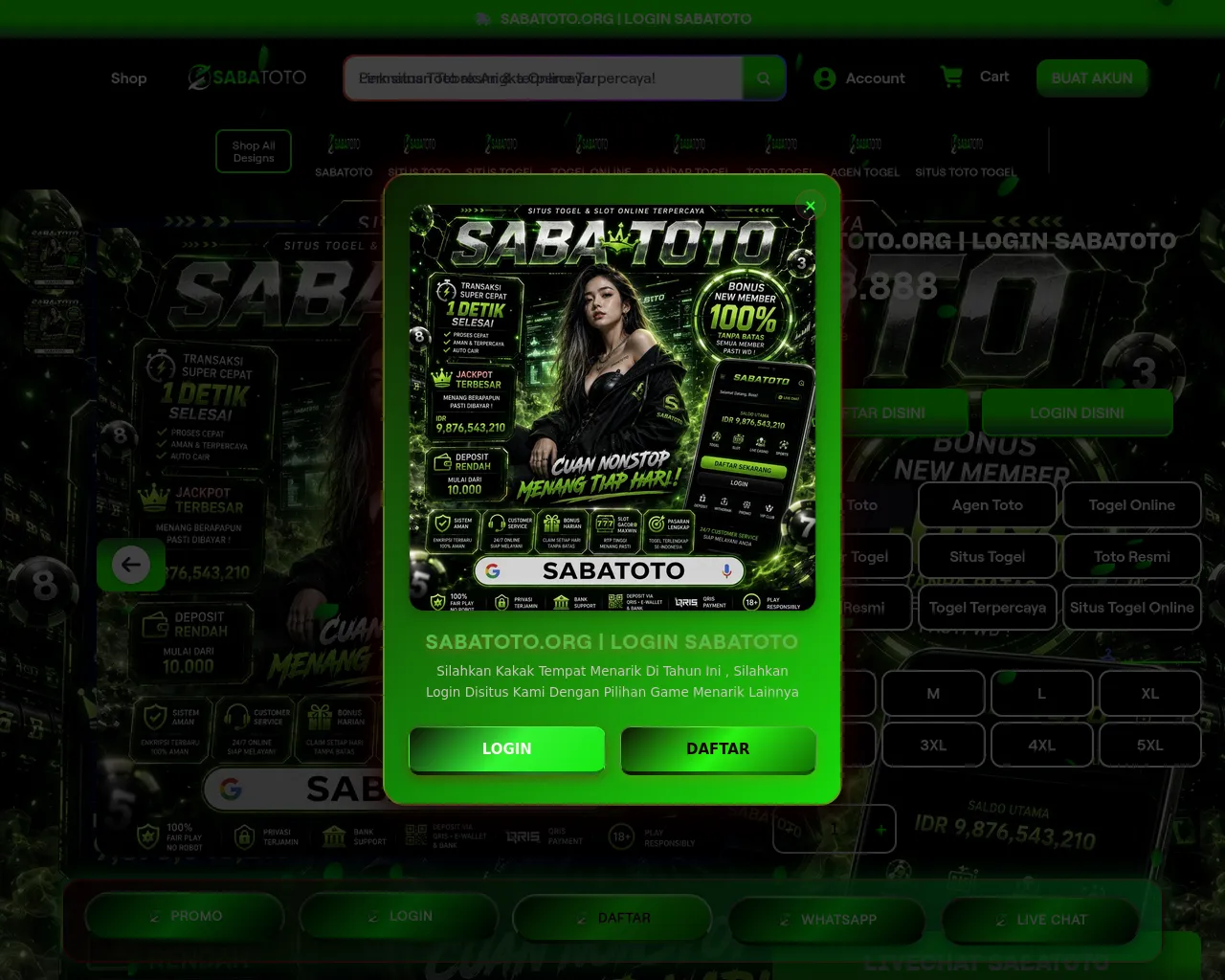 Screenshot of sabatoto.org