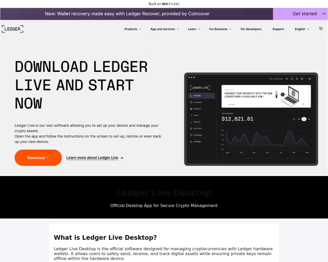 Screenshot of desktop-liveldger.wixstudio.com