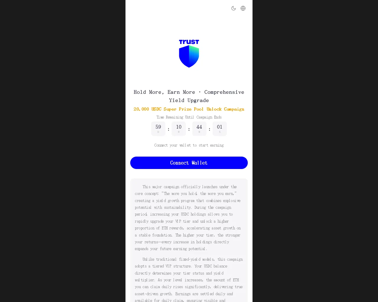 Screenshot of link.trustwalletondofinance.net