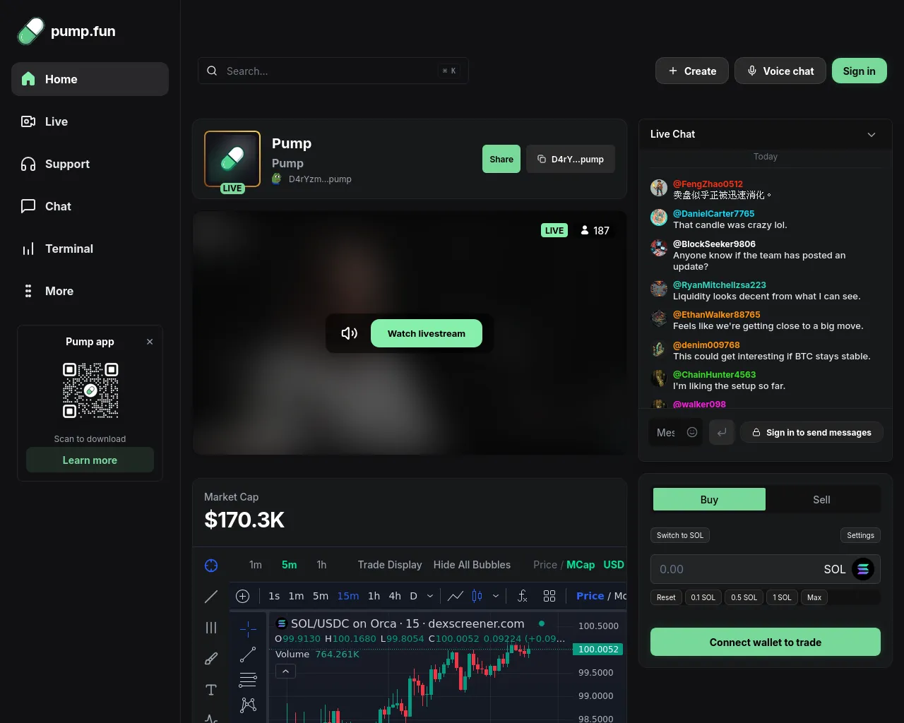 Screenshot of pumpfunmemestream.xyz