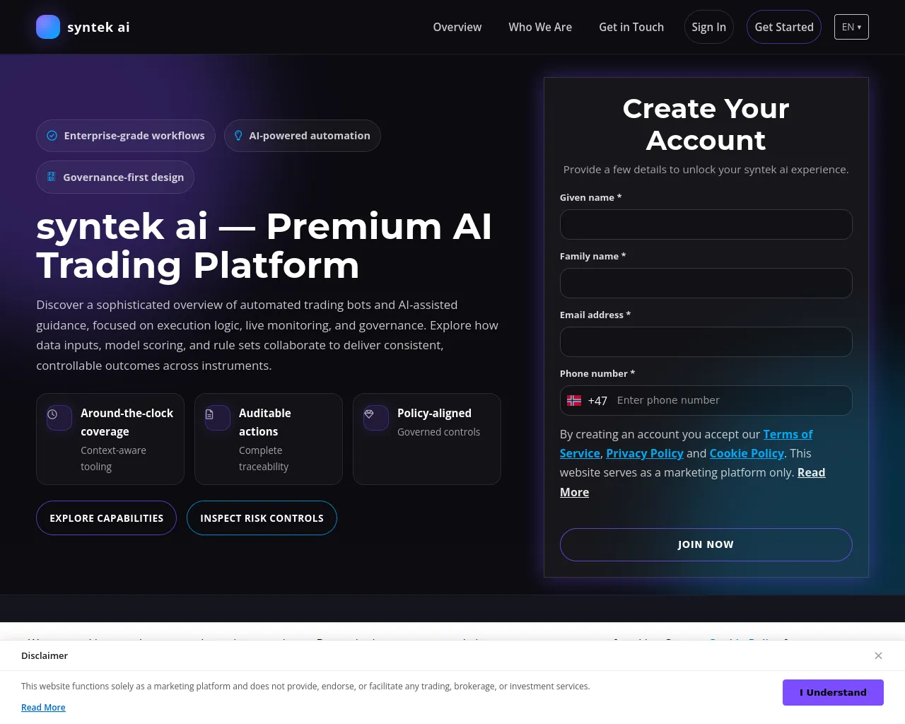 Screenshot of syntek-ai-system.com