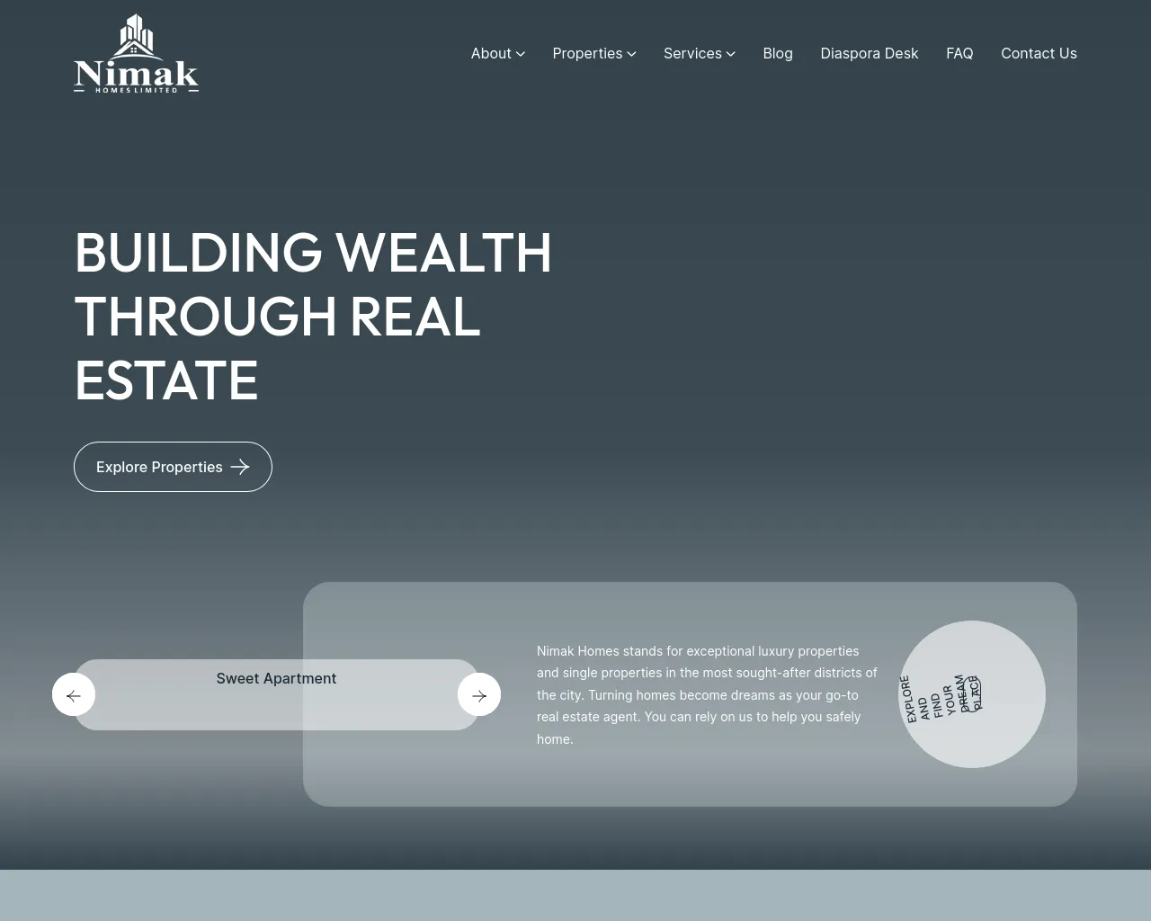 Screenshot of nimakhomes.com