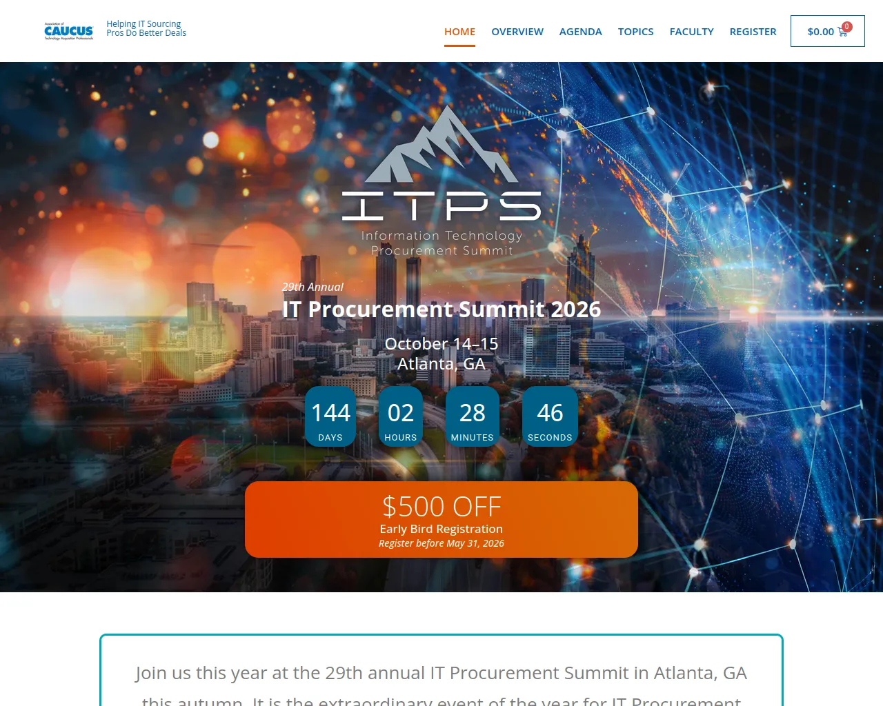Screenshot of itprocurementsummitmeet.info