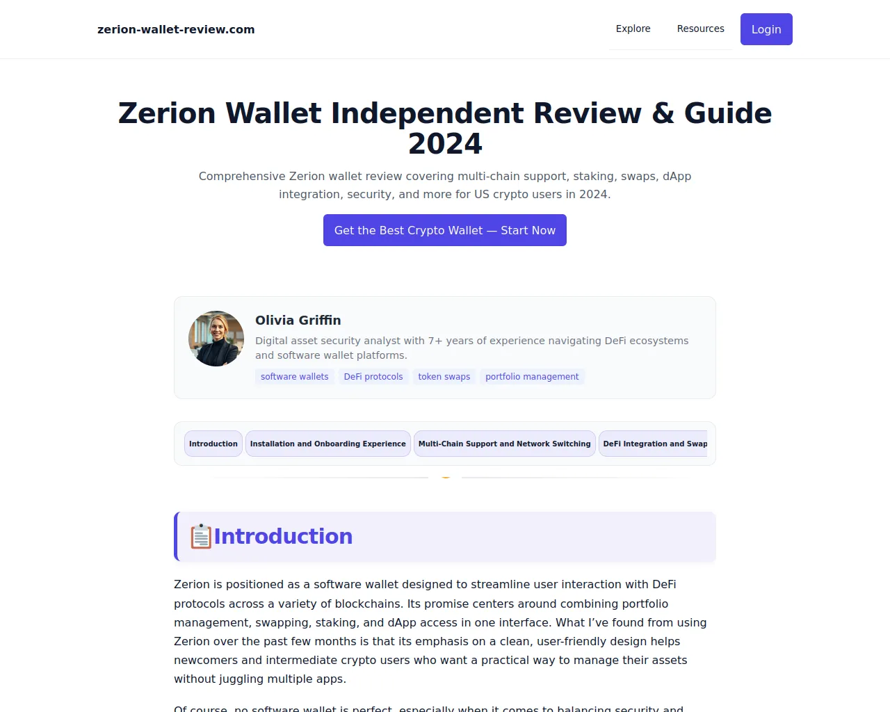 Screenshot of zerion-wallet-review.com