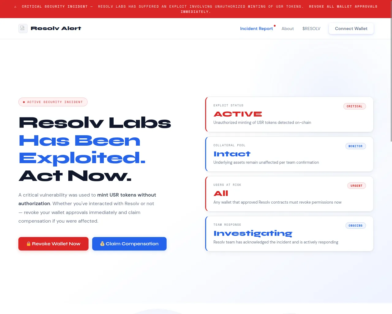 Screenshot of resolvtokens.xyz