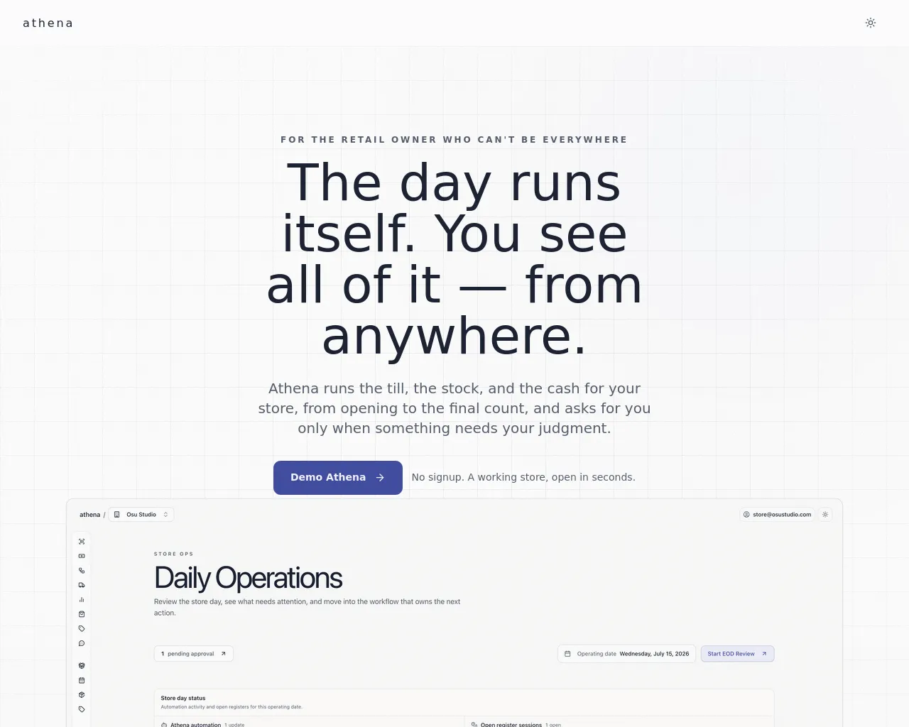 Screenshot of athena-os.app