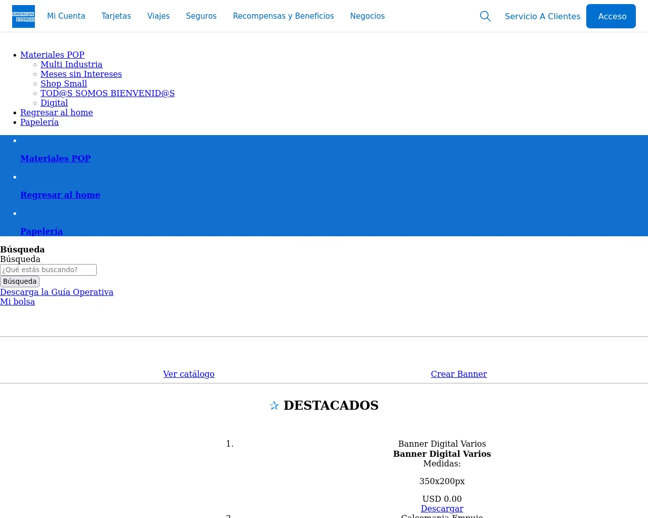 Screenshot of mcstaging.americanexpresspop.com