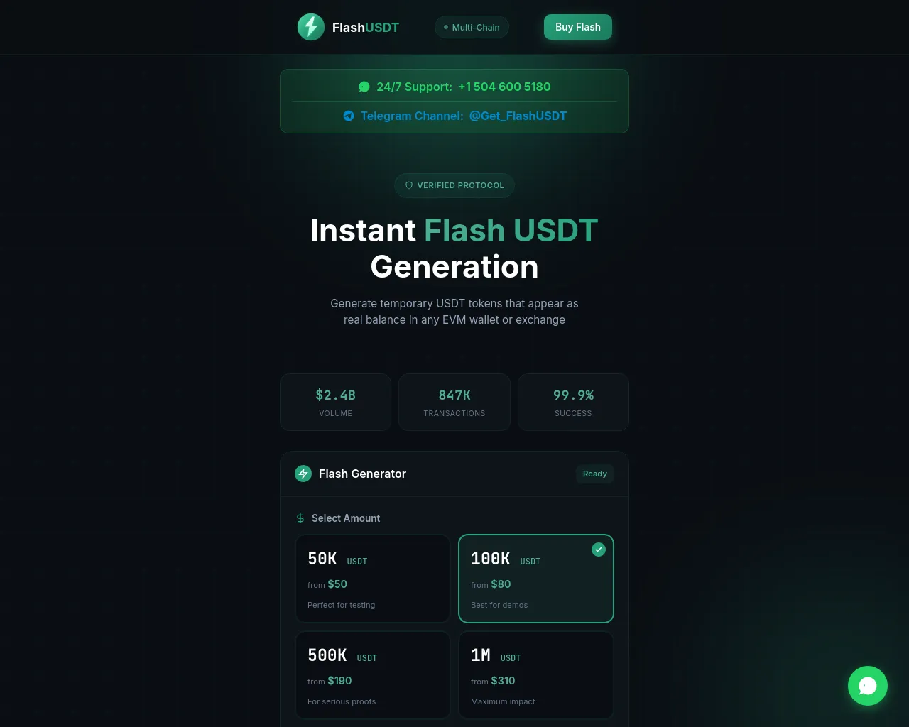 Screenshot of flash-usdt.in
