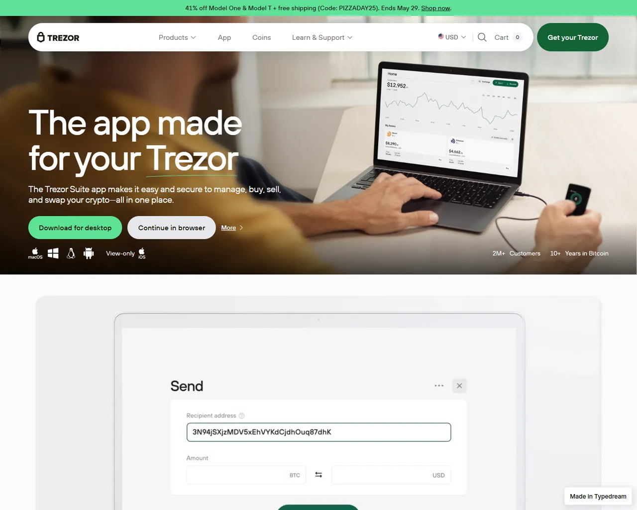Screenshot of help-trezor-io-staart.typedream.app