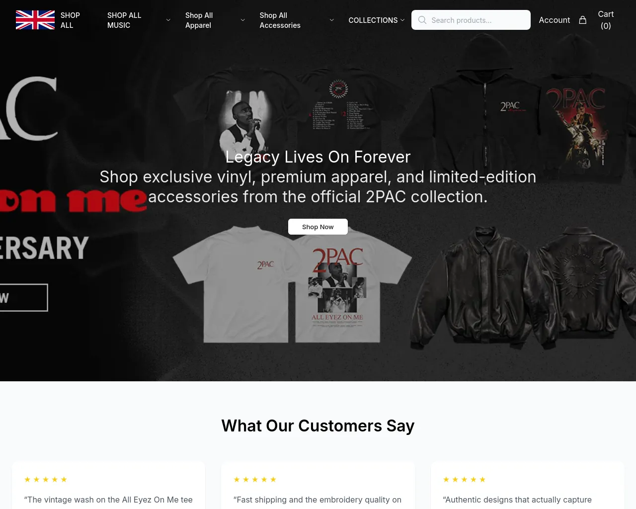 Screenshot of 2pacmall.shop