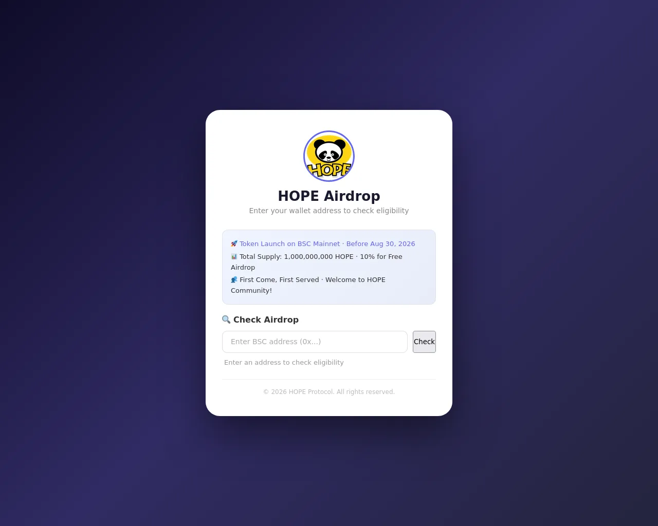 Screenshot of claim-hopeonline.foo