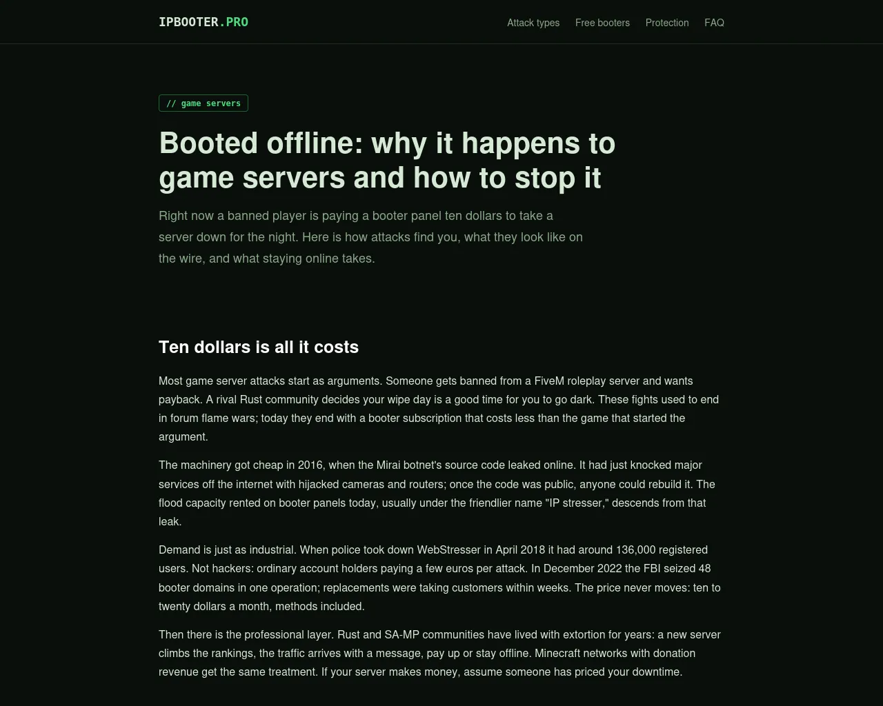 Screenshot of ipbooter.pro
